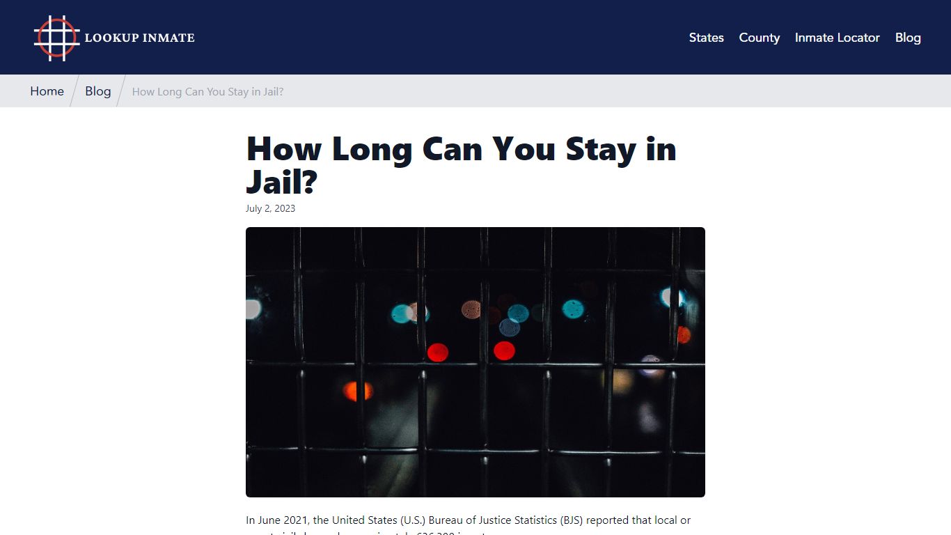 How Long Can You Stay in Jail? - Lookup Inmate